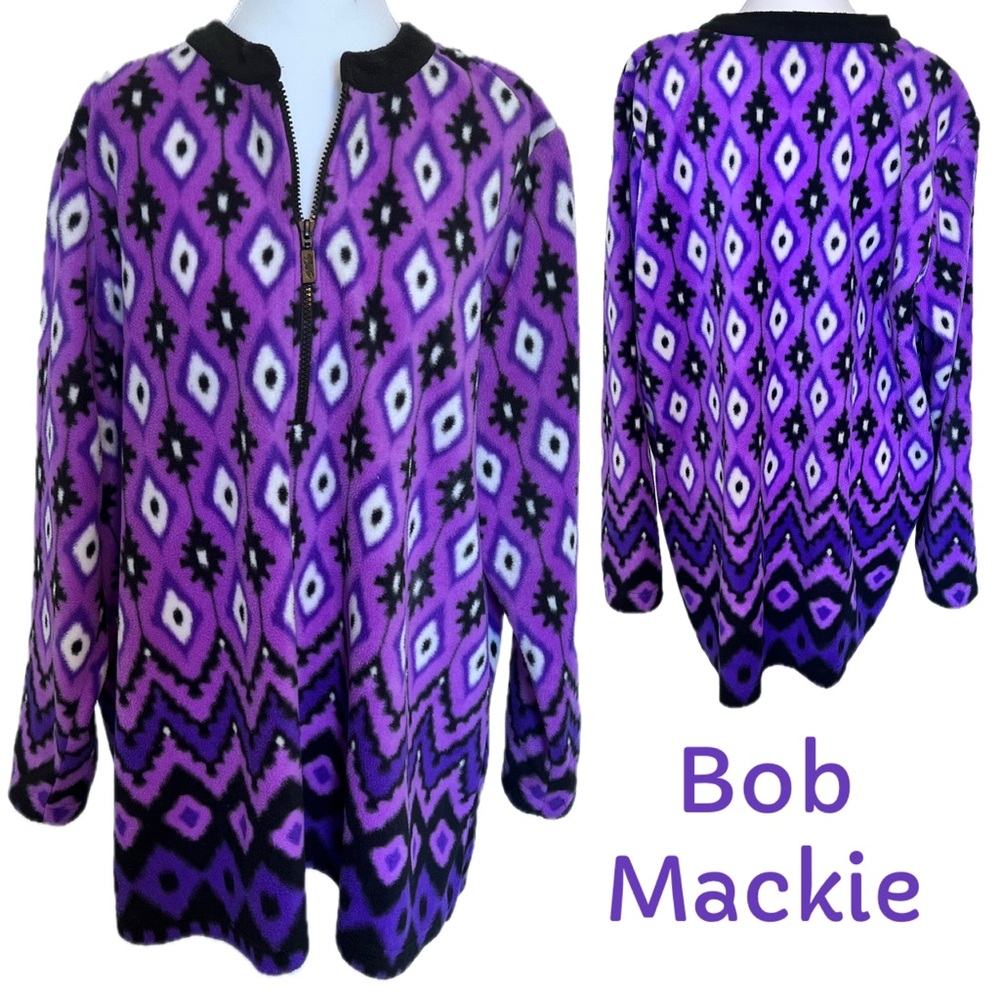 Bob Mackie Wearable Art Fleece
Pullover Geometric 1X